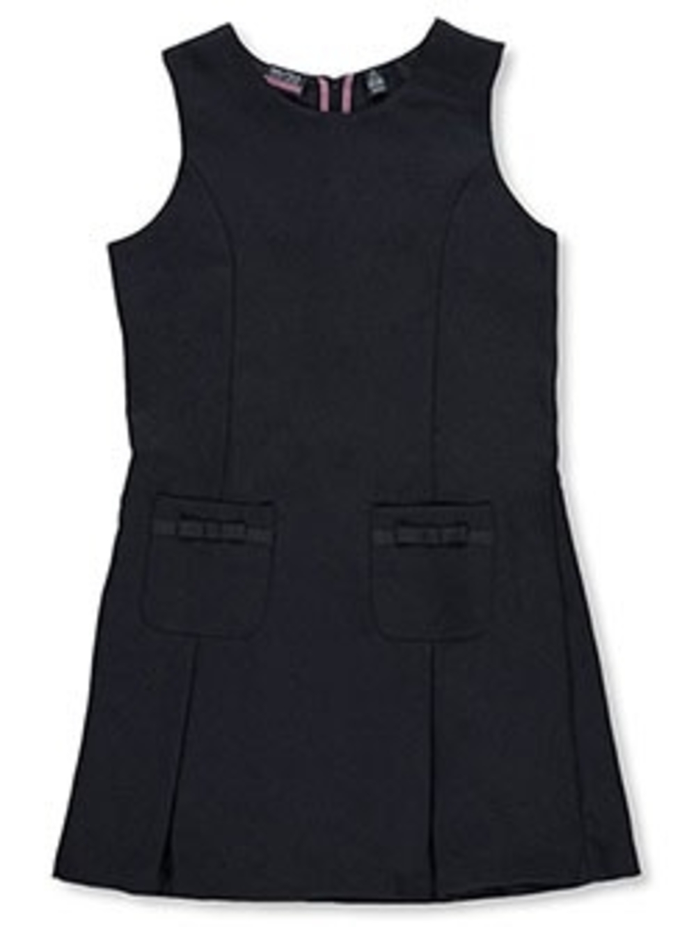 Nautica Girls Navy Sleeveless A-Line Dress with Front Pleats